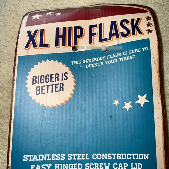 Just One Last Drink Stainless Steel XL Hip Flask 1.7 Liters Wine Bottle - Picture 5 of 6